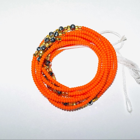 Small African orange waist beads - Picture 3 of 6